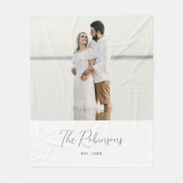 Cobertor De Velo Foto personalizada de Casal de script branco minim