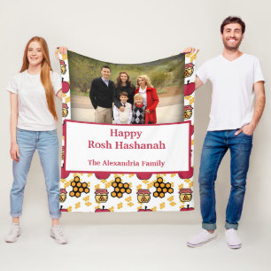 Cobertor De Velo Foto personalizada de Feliz Rosh Hashanah Jewish A