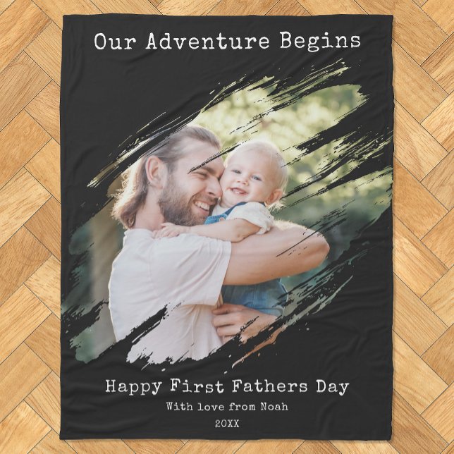 Cobertor De Velo Foto personalizada do primeiro Dia de os pais feli (Criador carregado)