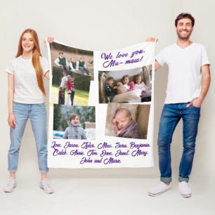 Cobertor De Velo Foto Personalizada dos Avós