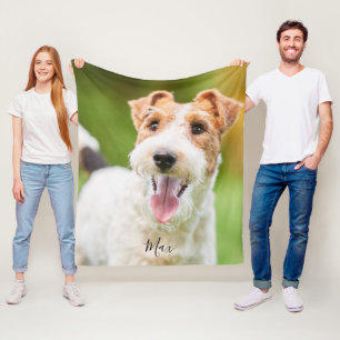 Cobertor De Velo Foto personalizada Fox Terrier Fio de Cão Fox