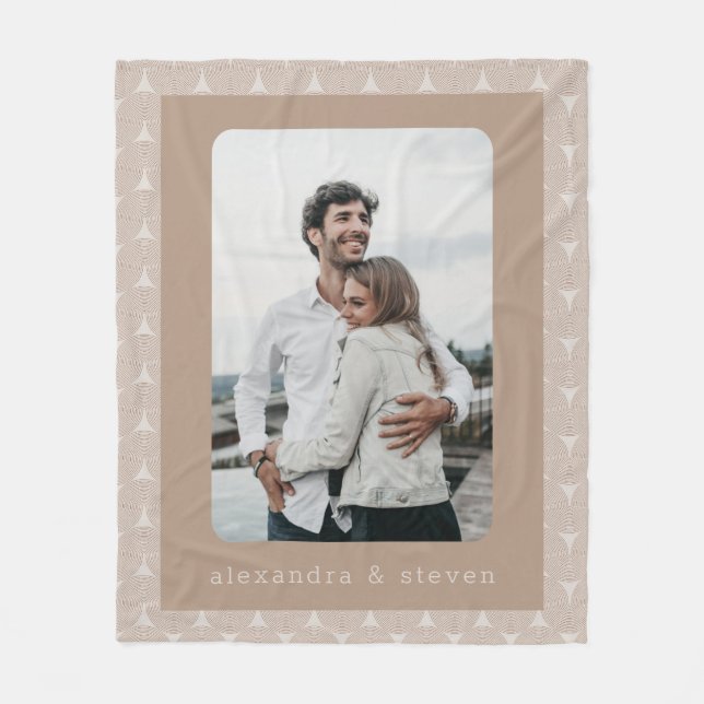 Cobertor De Velo Foto Personalizada Moderna Taupe Castanho Único (Frente)