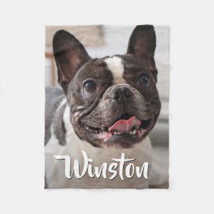 Cobertor De Velo Foto personalizável do cachorro adorável para aman