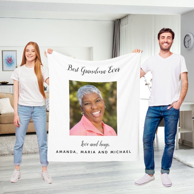 Cobertor De Velo Foto preta branca da avó (Criador carregado)