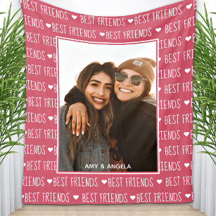 Cobertor De Velo Foto rosa de amizade Na moda BFF de melhores amigo