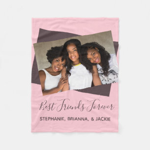 Cobertor De Velo Foto rosa e roxo dos melhores amigos modernos para