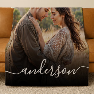 Cobertor De Velo Foto Simples e Elegante & Texto Personalizado com