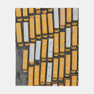 Cobertor De Velo Fotografia aérea de ônibus brancos e amarelos