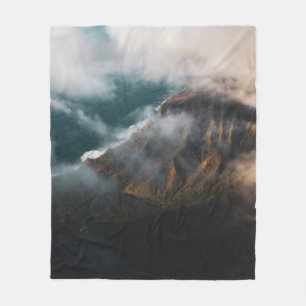 COBERTOR DE VELO FOTOGRAFIA AERIAL DA MONTANHA ABRANGIDA PELO NEVO