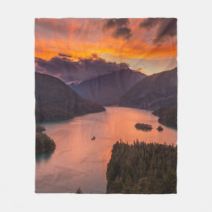 COBERTOR DE VELO FOTOGRAFIA AERIAL DA MONTANHA DE VISÃO DO LAGO SO