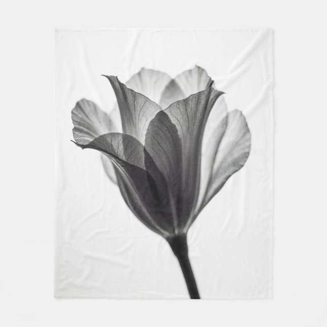 Cobertor De Velo Fotografia artística botânica monocromática (Frente)