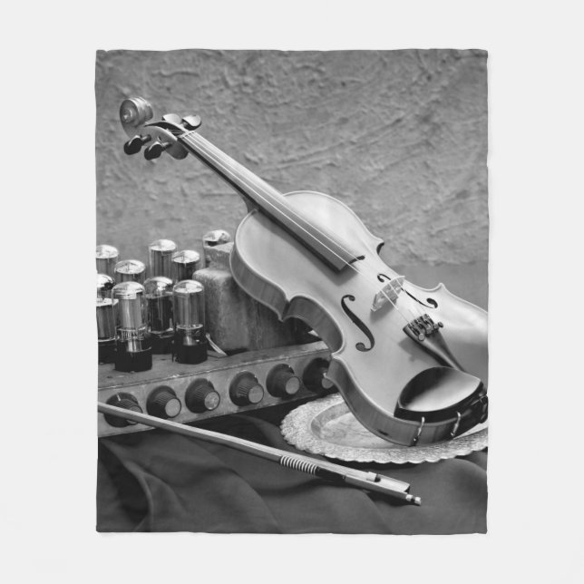 Cobertor De Velo Fotografia de arte contínua sobre músico (Frente)