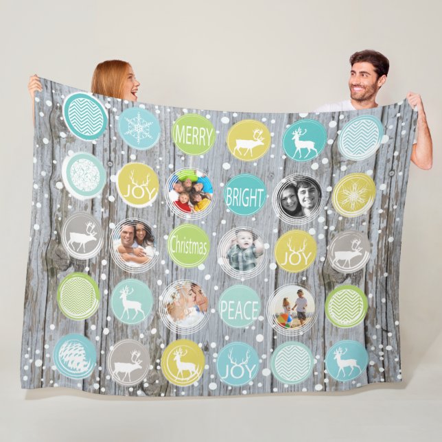 Cobertor De Velo Fotos da Família de Natal Rustic Barn Wood (In Situ)