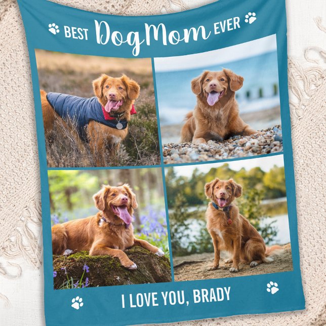 Cobertor De Velo Fotos personalizadas do MOM DOG Colagem Foto simpl (Criador carregado)