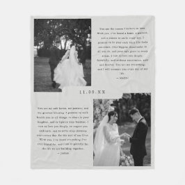 Cobertor De Velo Fotos Simples em Preto e Branco Votos de Casamento