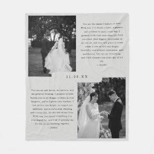Cobertor De Velo Fotos Simples em Preto e Branco Votos de Casamento