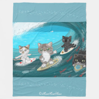 Cobertor De Velo Four Surfing Cats in Izu