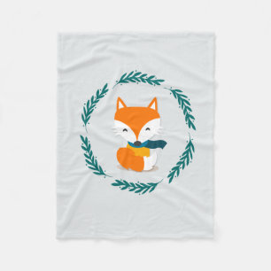 Cobertor De Velo Fox bonito do inverno com lenço