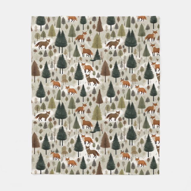 Cobertor De Velo Fox de Woodland Inverno (Frente)