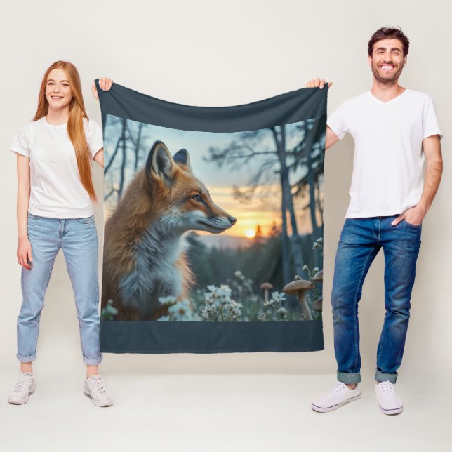 Cobertor De Velo Fox in the flowers (In Situ)