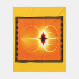 Cobertor De Velo Fractal Amarelo Com Fundo Laranja