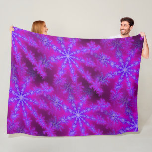Cobertor De Velo Fractal Psíquico de Starburst Azul Roxo Fuchsia