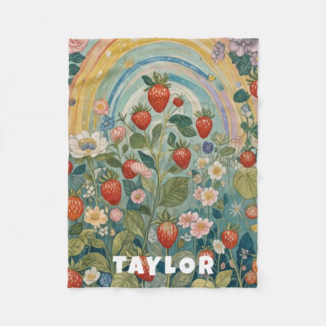 Cobertor De Velo Fragmento de Morango Whimsical (Frente)