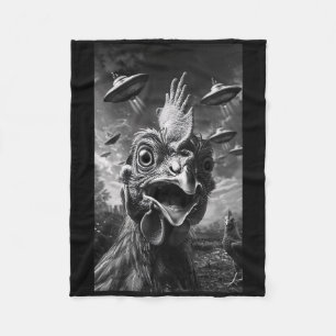 Cobertor De Velo Frango Divertido Ufo Disco Voador Alien Selfie Hom