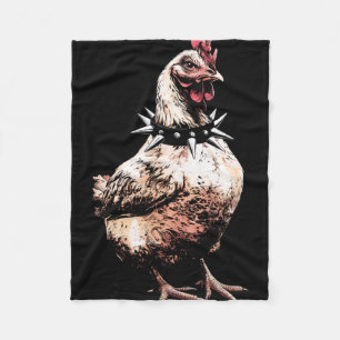 Cobertor De Velo Frango Punk Grunge Rocker Fazendeiro Animais de Fa
