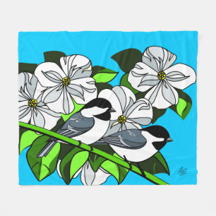 Cobertor De Velo Frangos de casca preta e Dogwood