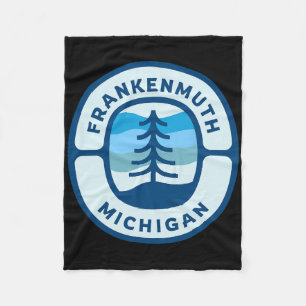 Cobertor De Velo Frankenmuth Michigan Mi Retro Winter Forest Souven