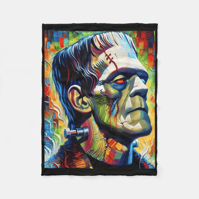Cobertor De Velo Frankenstein Monster E Bride Halloween Matching (Frente)