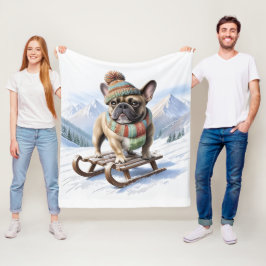 Cobertor De Velo Französische Bulldogge Schlittenfahrt Bulldog