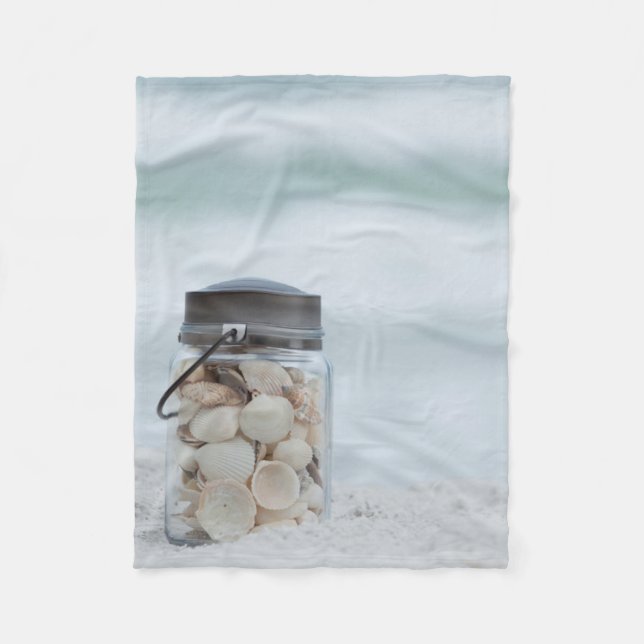 Cobertor De Velo Frasco dos Seashells na praia | Florida (Frente)