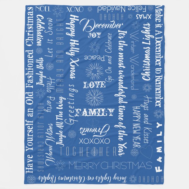 Cobertor De Velo Frases de Natal Personalizadas (Frente)