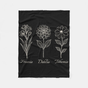 Cobertor De Velo Freesia Dahlia Tithonia Floral Flores Natureza Res