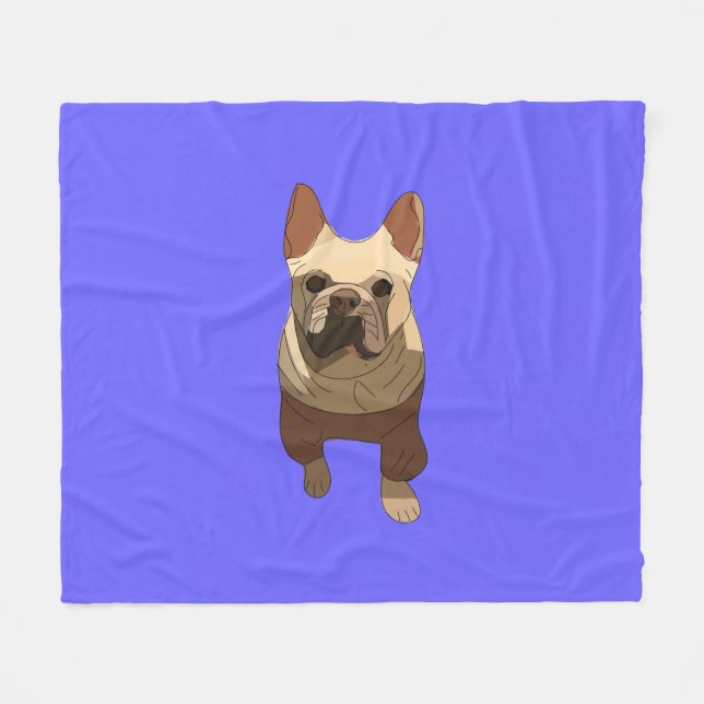 Cobertor De Velo French Bulldog, Lavender Purple (Frente (Horizontal))