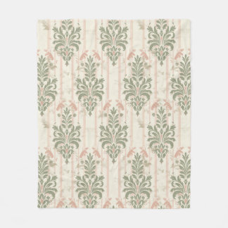 Cobertor De Velo French Retro Damask Stripe Pattern – Vintage Sage 