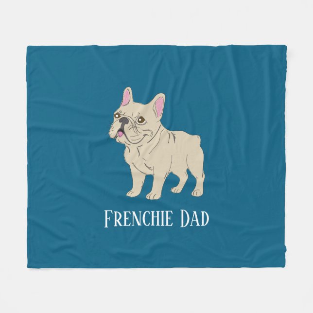 Cobertor De Velo Frenchie Dad (Frente (Horizontal))