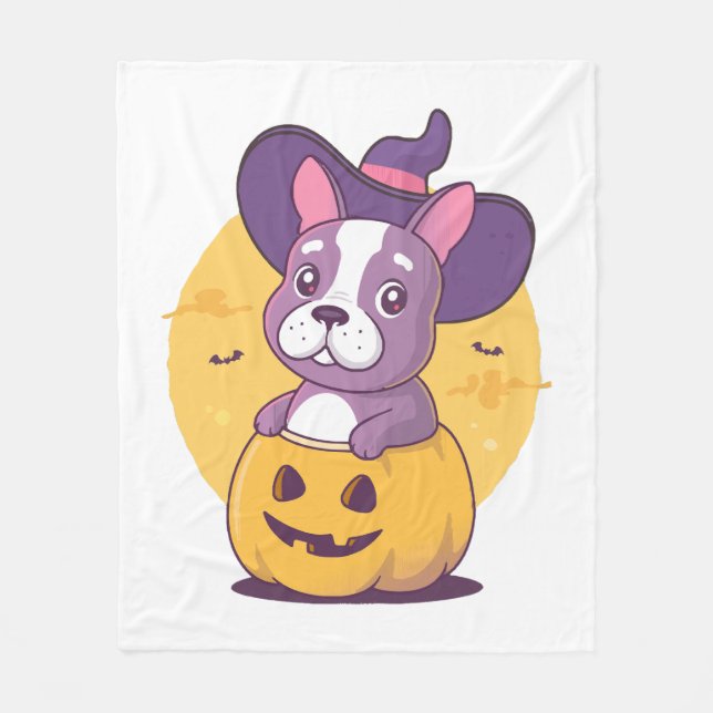 Cobertor De Velo Frenchie Halloween (Frente)