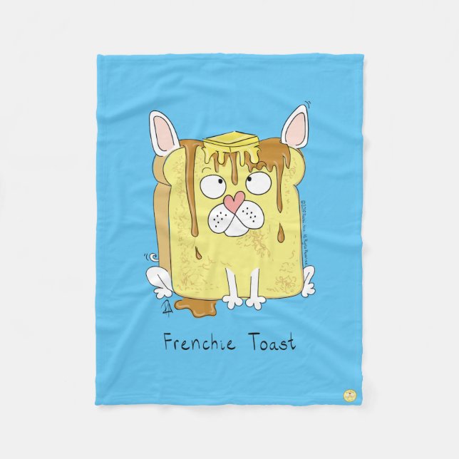 Cobertor De Velo Frenchie Toast French Buldogue Fleece Blanket (Frente)