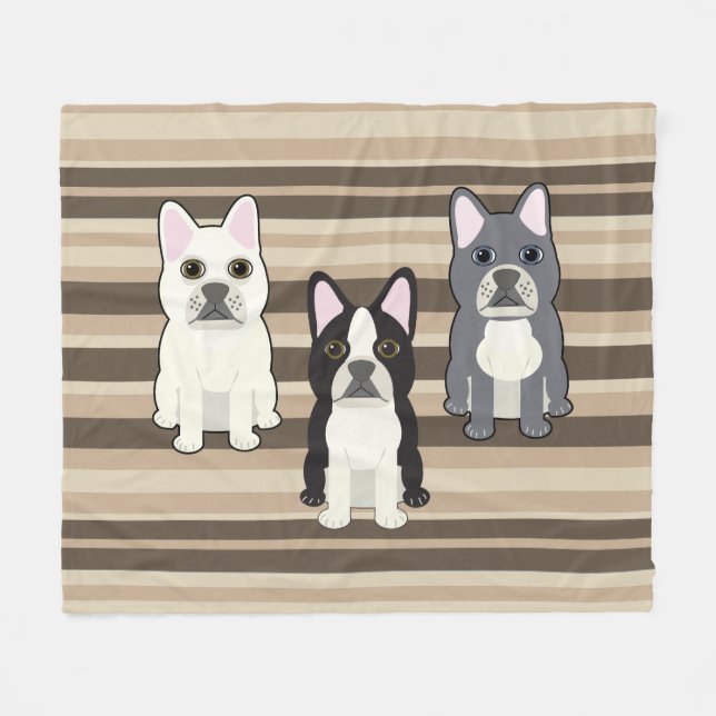 Cobertor De Velo Frenchies Neutral Striped (Frente (Horizontal))