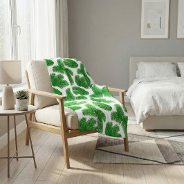 Cobertor De Velo Fresh Green Palm Leaves Tropical Print