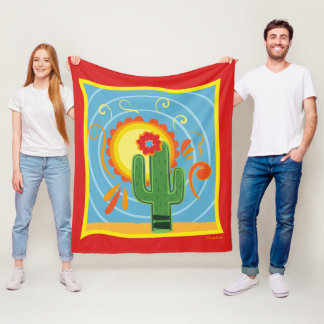 Cobertor De Velo Frida Kahlo Cactus Graphic