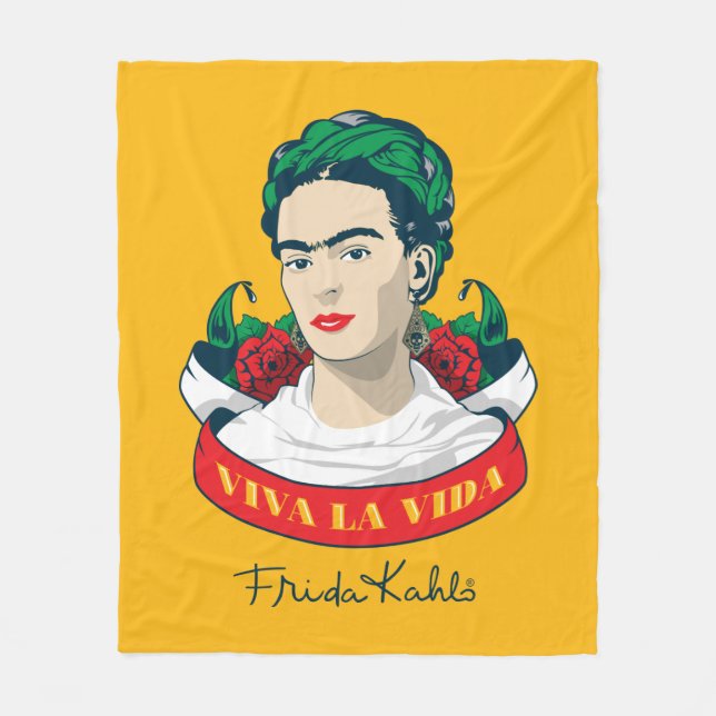 Cobertor De Velo Frida Kahlo | Viva la Vida (Frente)
