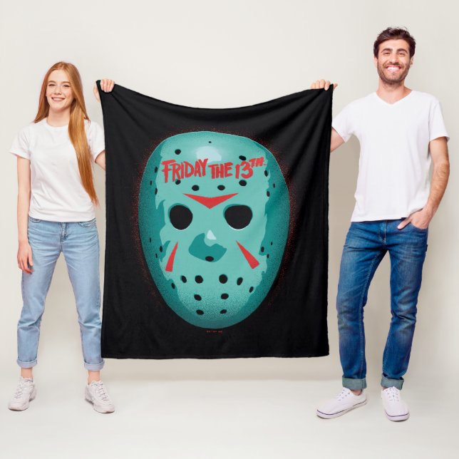 Cobertor De Velo Friday the 13th | Blue Hockey Mask Graphic (In Situ)