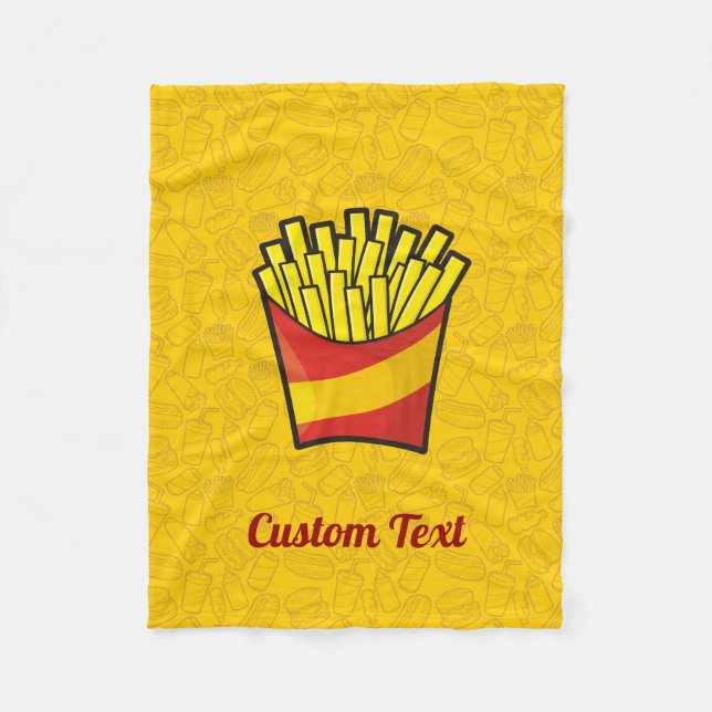 Cobertor De Velo Fries franceses Fleece Blanket (Frente)