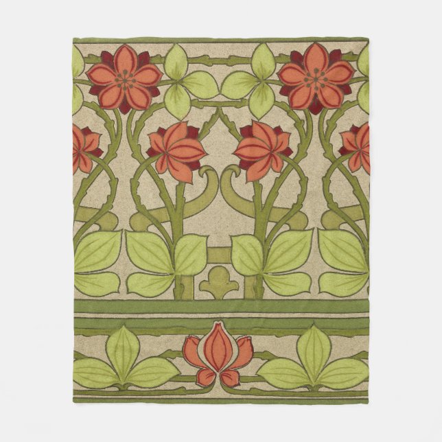 Cobertor De Velo Frieze Border Art Nouveau Floral (Frente)