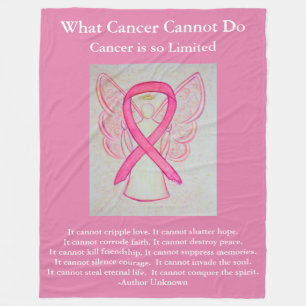 Cobertor De Velo Friso de consciência rosa Fita de Cancer Angel Ch