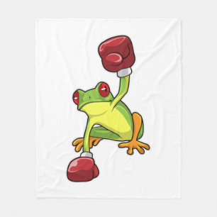 Cobertor De Velo Frog at Boxing with Boxing gloves
